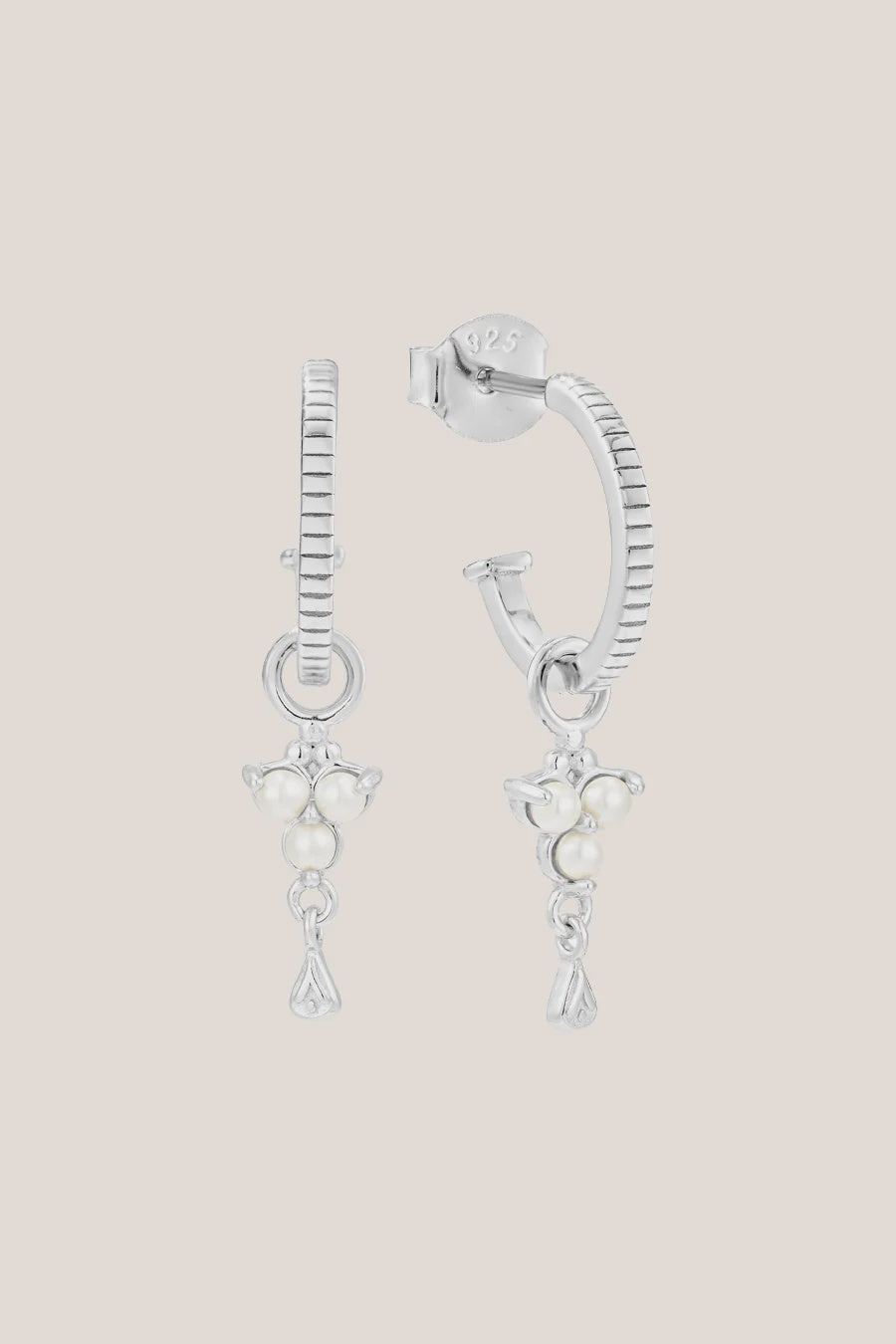 Birthstone Hoops | June | Silver