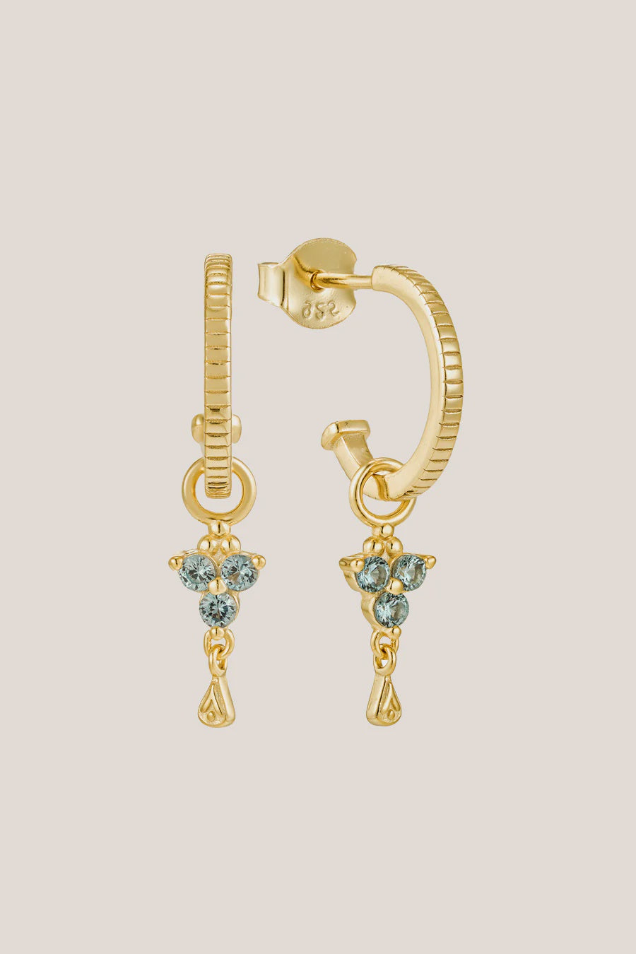 Birthstone Hoops | March | Gold