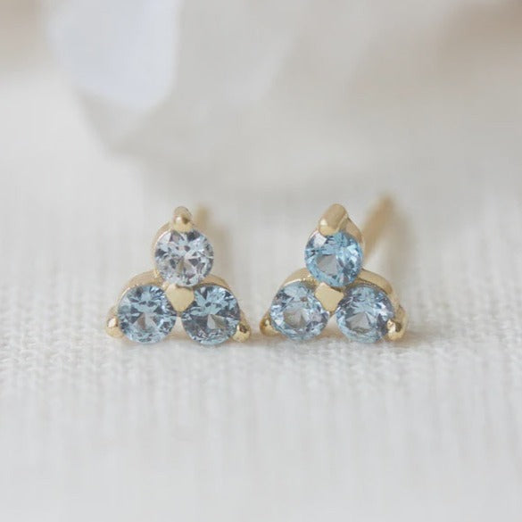Birthstone Studs | March | Gold