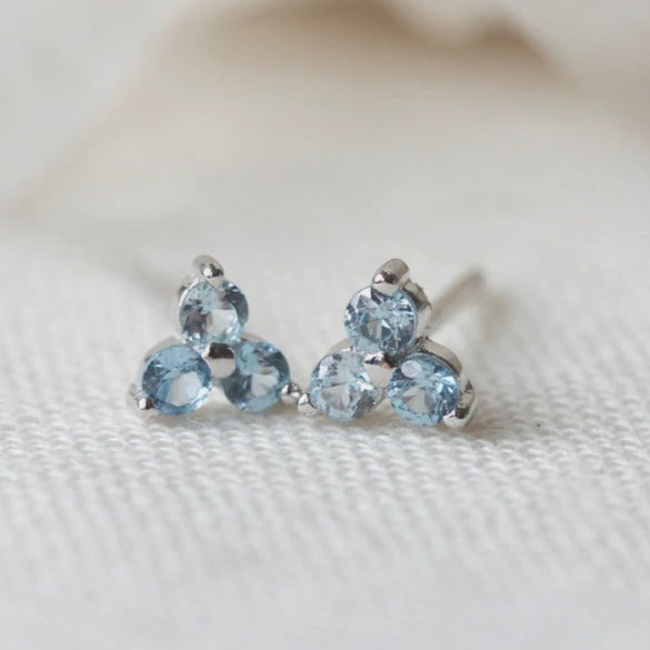 Birthstone Studs | March | Silver