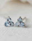 Birthstone Studs | March | Silver