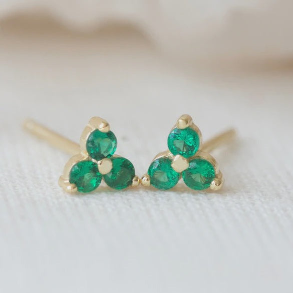 Birthstone Studs | May | Gold