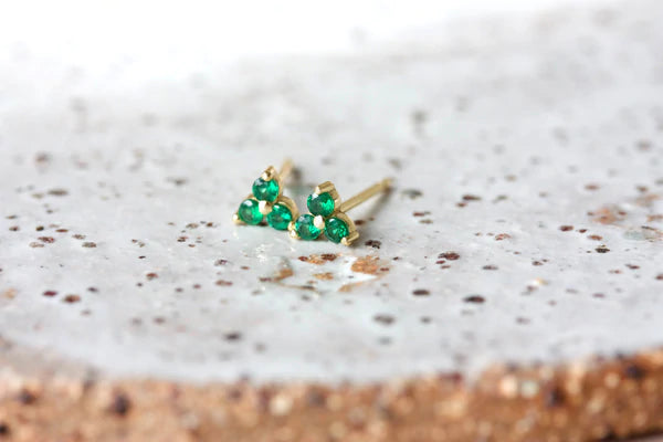 Birthstone Studs | May | Gold