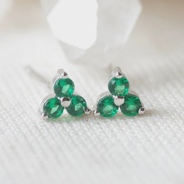 Birthstone Studs | May | Silver
