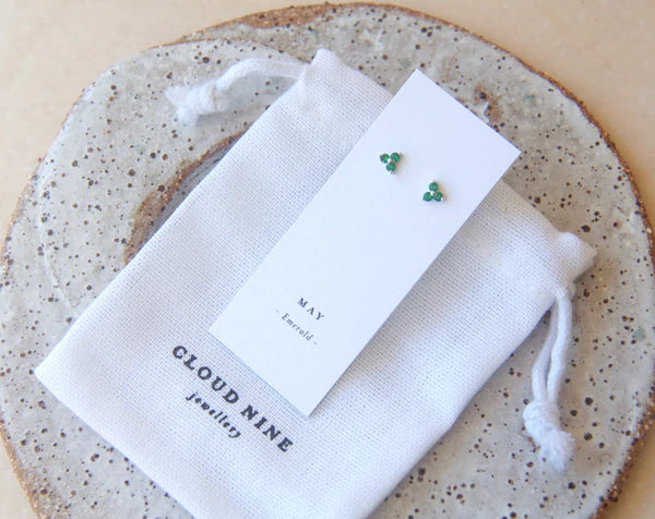 Birthstone Studs | May | Silver