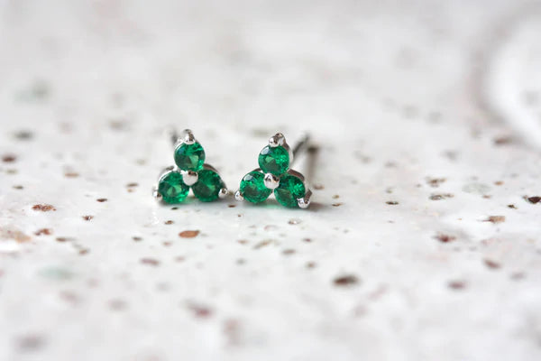 Birthstone Studs | May | Silver