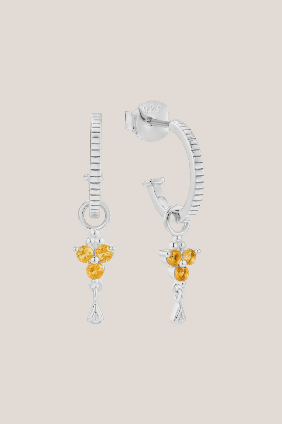 Birthstone Hoops | November | Silver