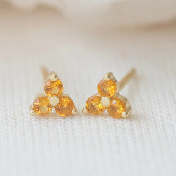 Birthstone Studs | November | Gold