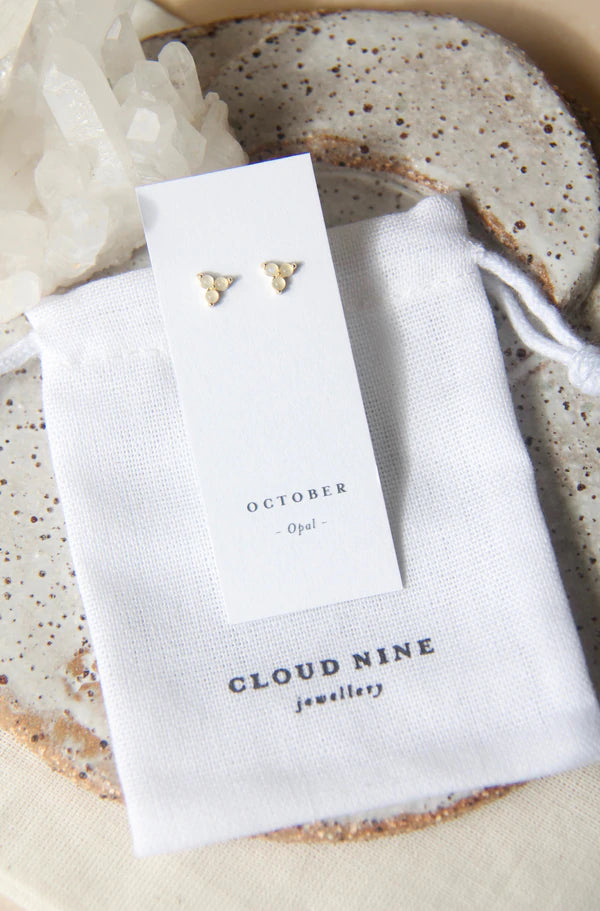 Birthstone Studs | October | Silver