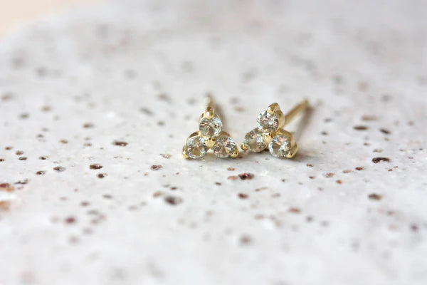 Birthstone Studs | August | Gold