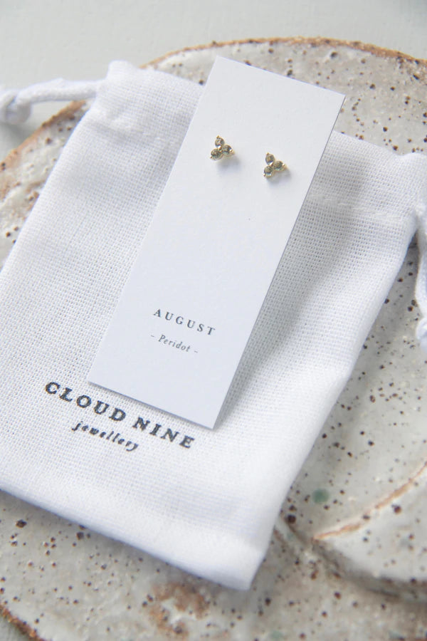 Birthstone Studs | August | Gold