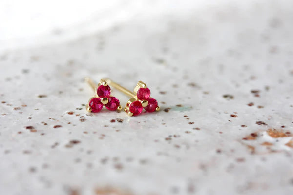 Birthstone Studs | July | Gold