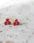Birthstone Studs | July | Gold