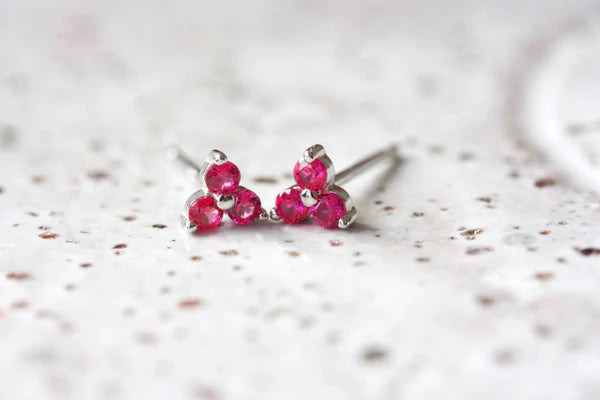 Birthstone Studs | July | Silver