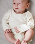 Pointelle Long Sleeve Bodysuit Natural
