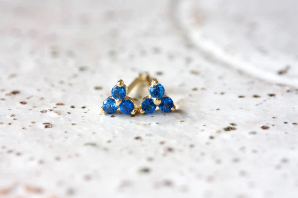 Birthstone Studs | September | Gold