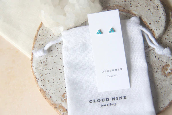 Birthstone Studs | December | Gold