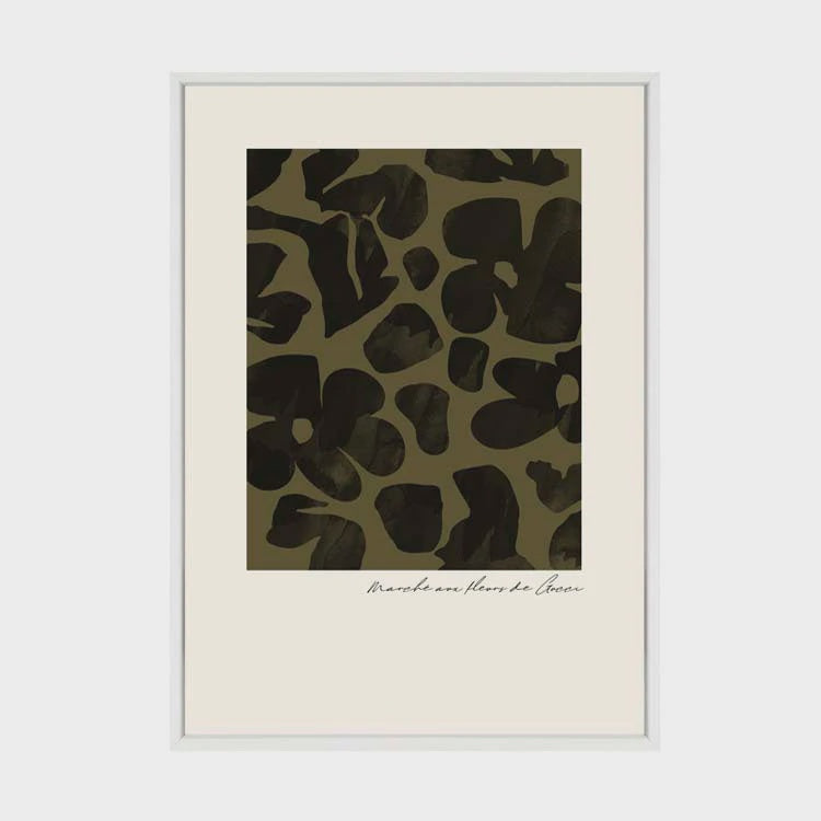 Gucci Flower Market Print | Khaki | White Frame A2