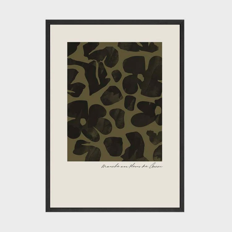 Gucci Flower Market Print | Khaki | Black Frame A2