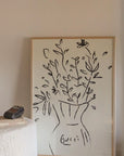 Gucci Flower Print w white boarder | Oak Frame A1
