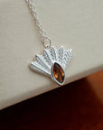 Fantail Messenger Necklace Brown - Silver