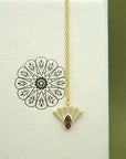 Fantail Messenger Necklace Brown - Gold