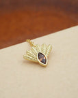 Fantail Messenger Necklace Brown - Gold