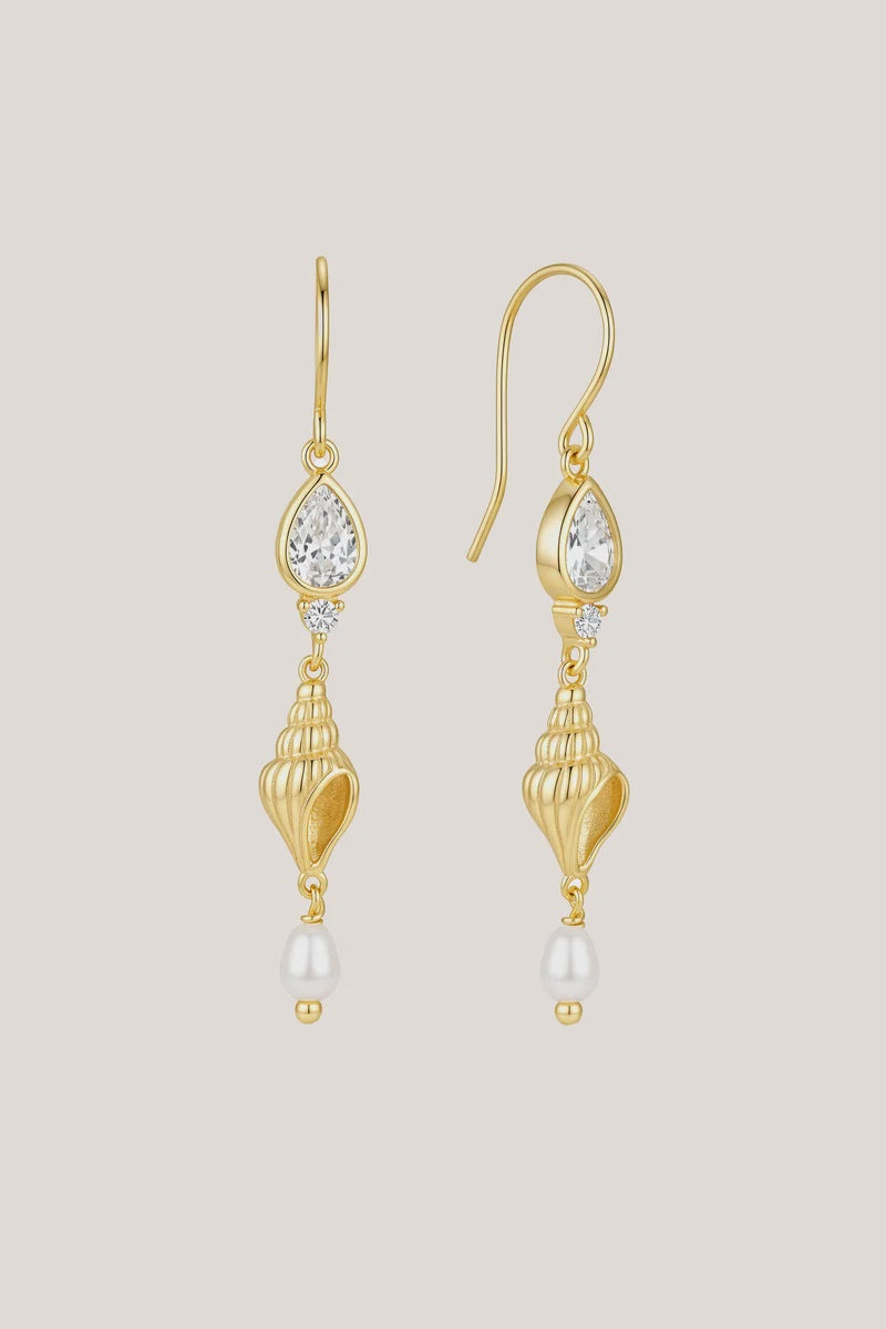 Sea Goddess Earrings - Gold