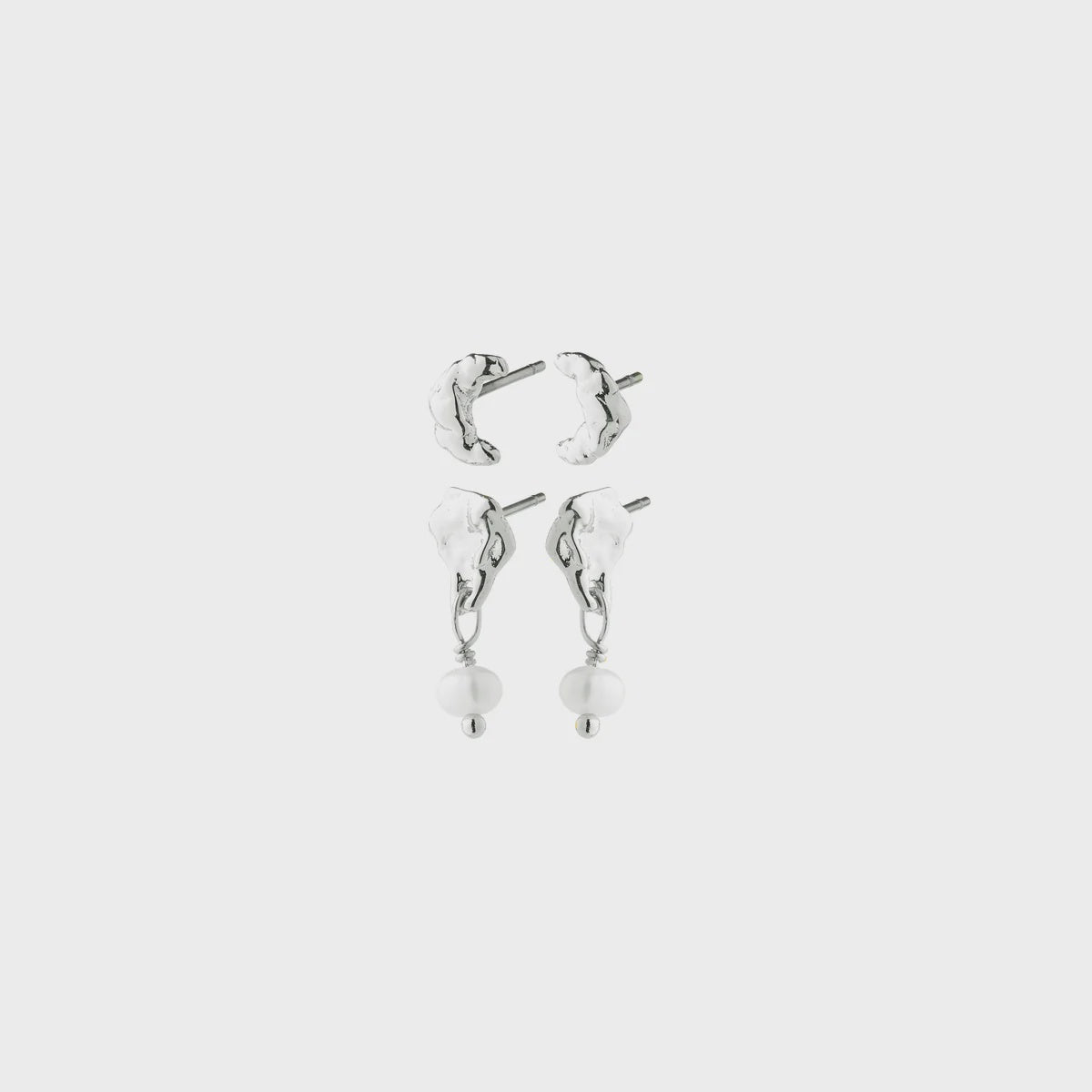 Oryth Earrings 2-In-1 Set, Silver-Plated