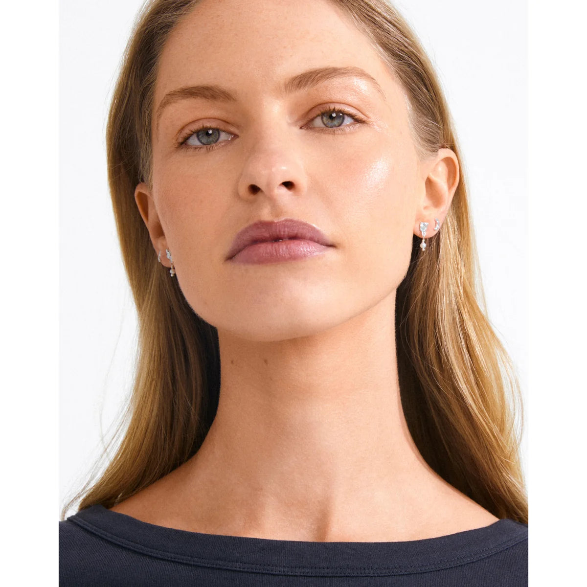 Oryth Earrings 2-In-1 Set, Silver-Plated