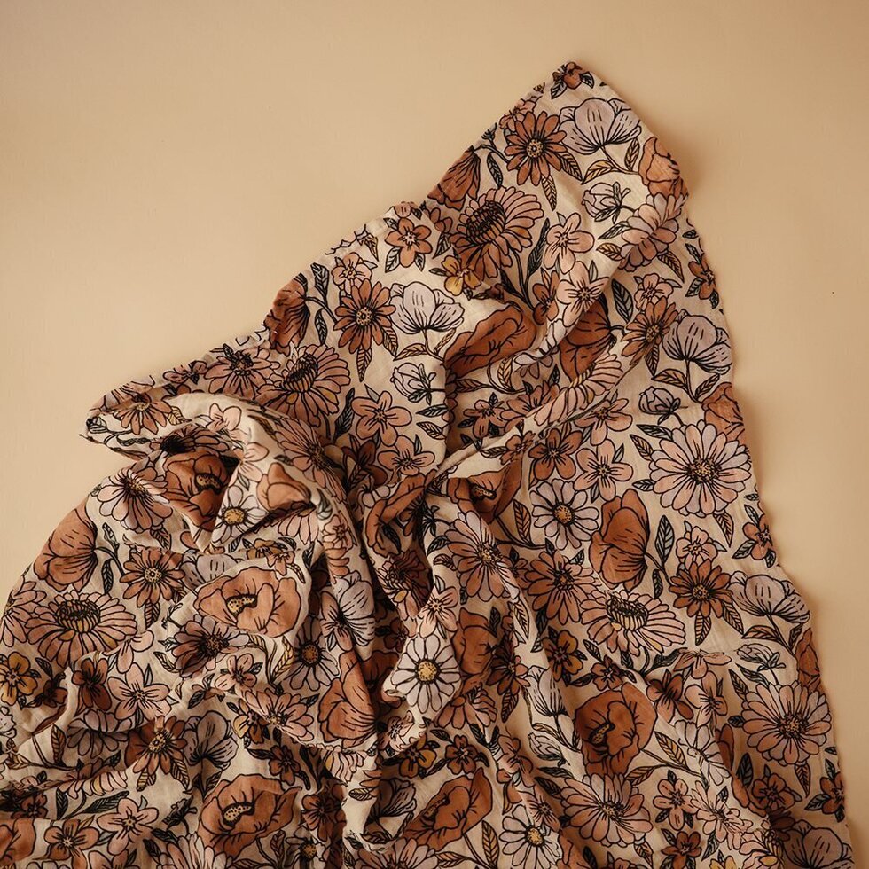 Mushie Swaddle - Retro Flowers