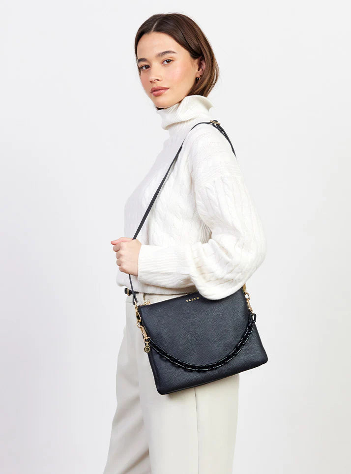 Matilda Crossbody | Black + Tonal Chain