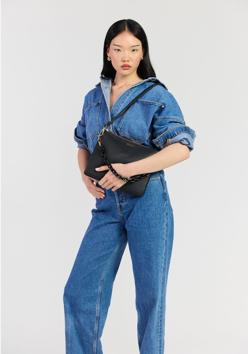 Matilda Crossbody | Black + Tonal Chain
