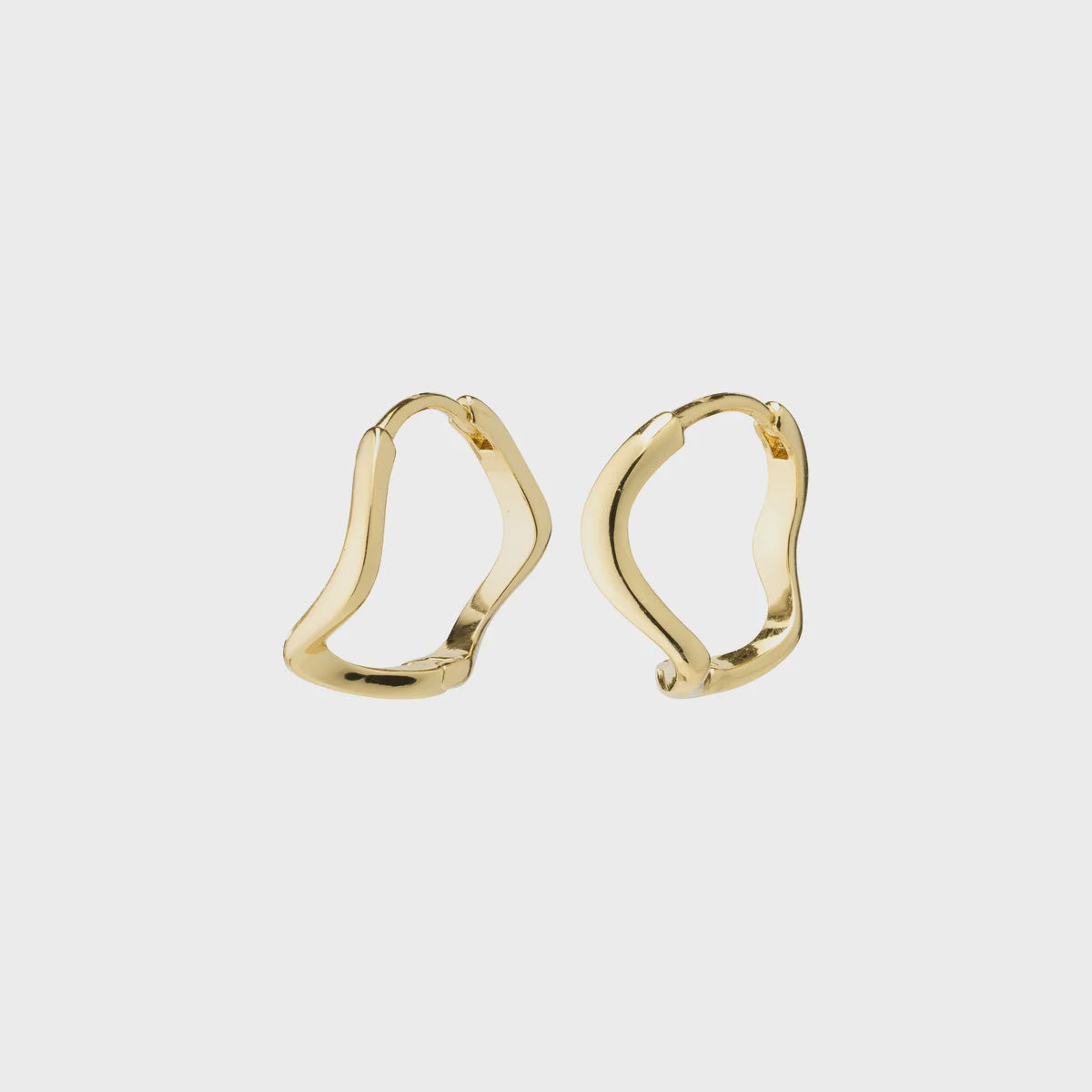 Alberte Organic Shape Hoop Earrings - Gold Plated