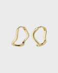 Alberte Organic Shape Hoop Earrings - Gold Plated