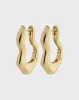 Loulia Recycled Wavy Earrings - Gold Plated