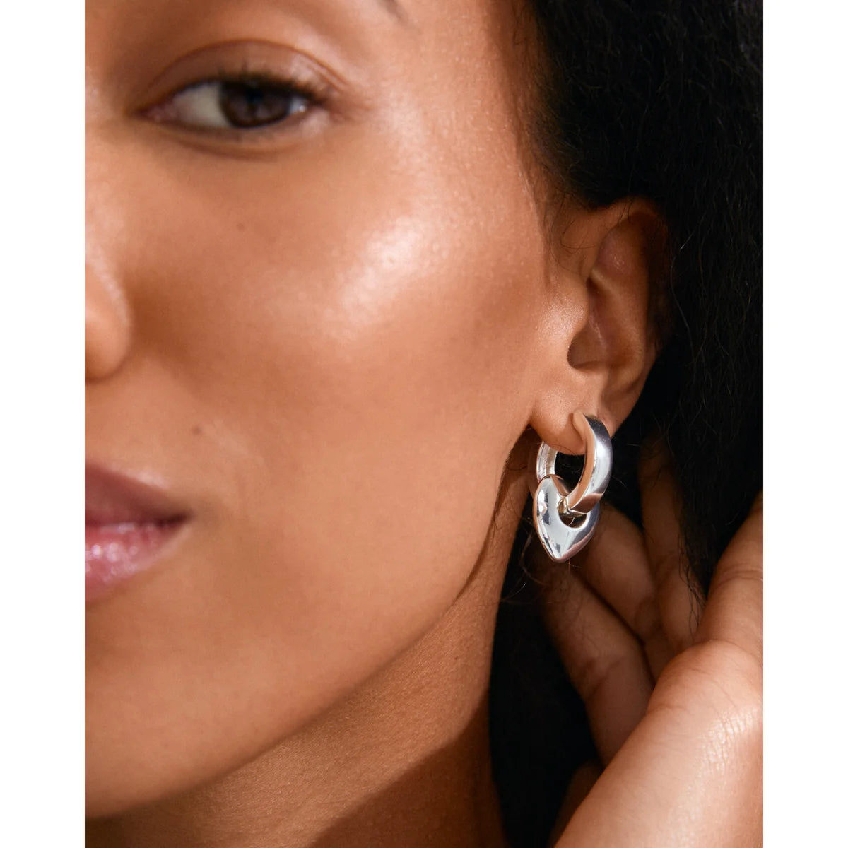 Iokaste Recycled Chunky Hoops - Silver Plated