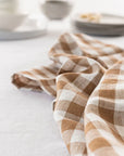 100% French Linen Tea Towel - Set 2 - Ginger Gingham