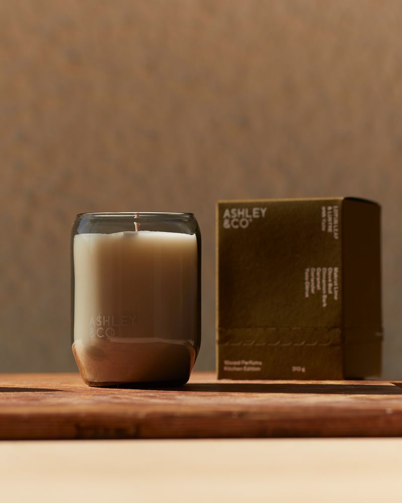 Waxed Perfume Kitchen Candle | Lotus Leaf &amp; Lustre + Yuzu