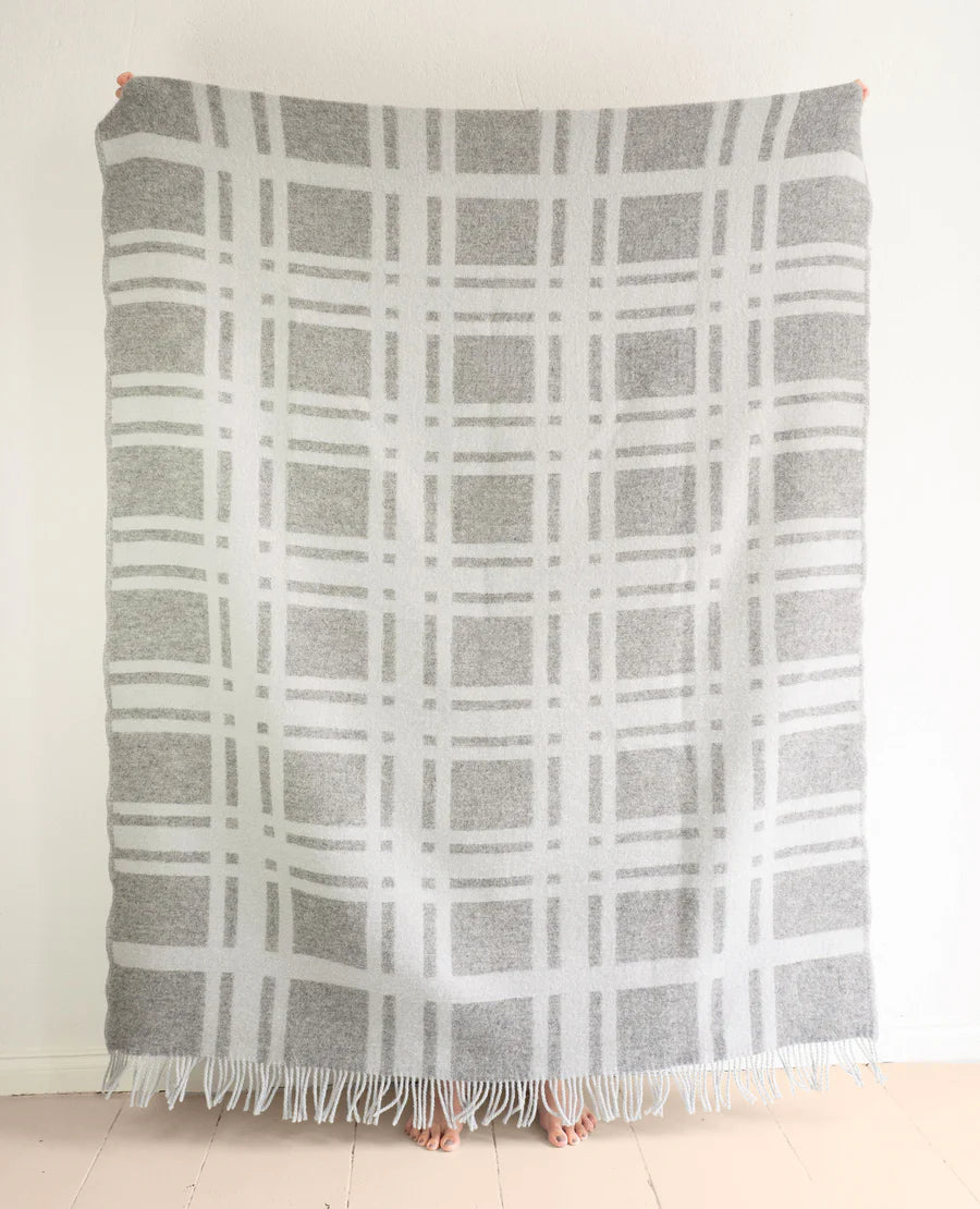 Grey Check | Pure Wool Throw