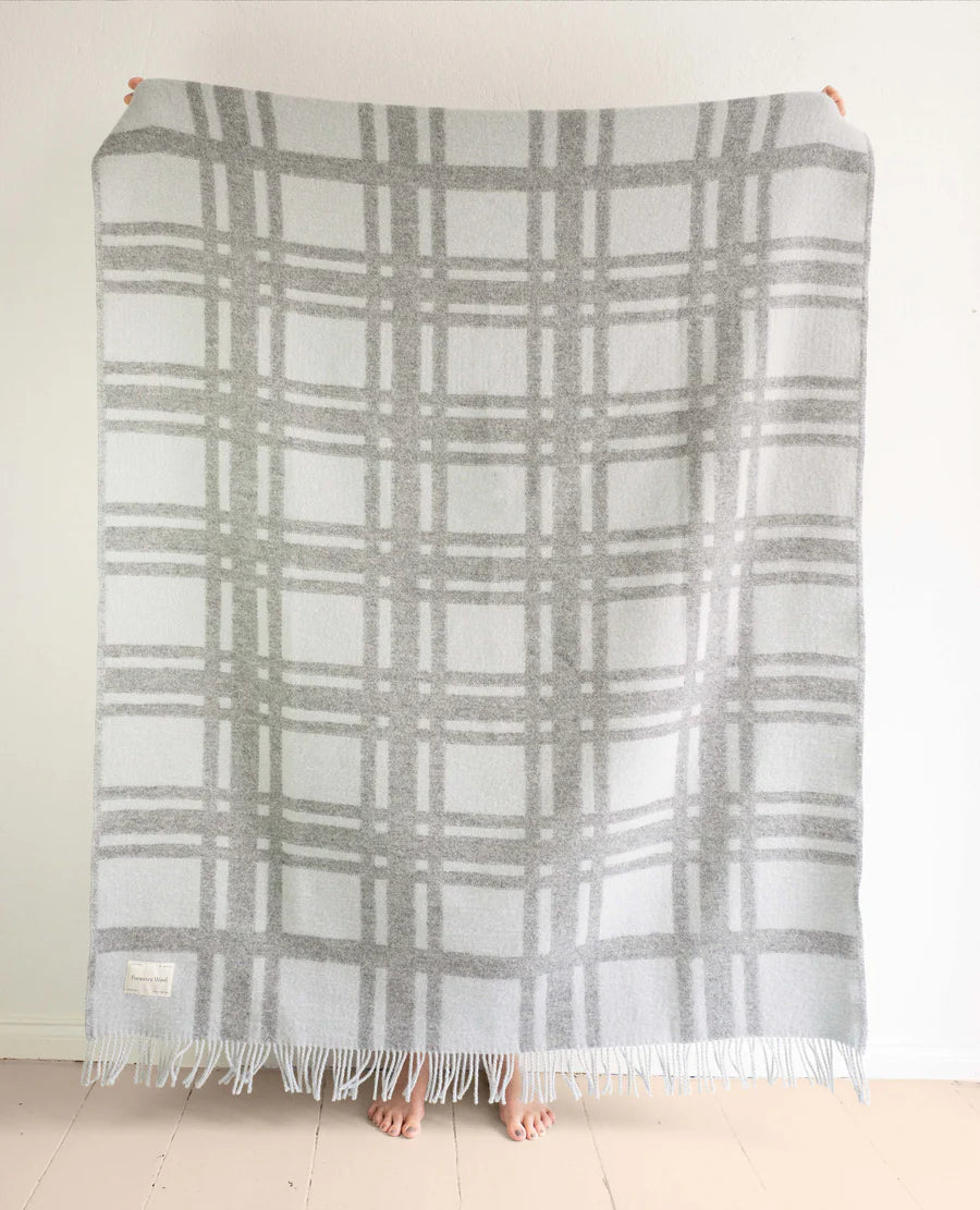 Grey Check | Pure Wool Throw