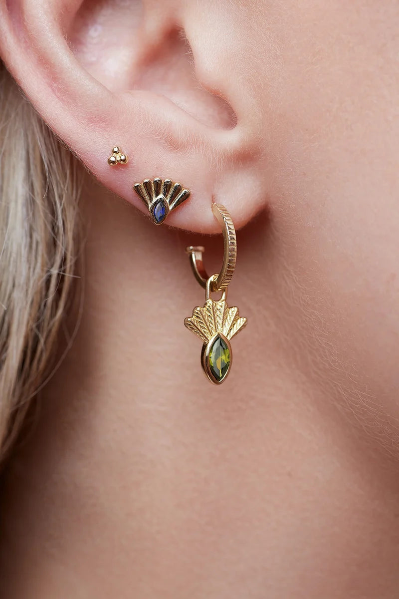 Fantail Studs | Blue - Gold
