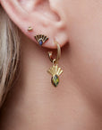 Fantail Studs | Blue - Gold