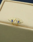 Fantail Studs | Blue - Gold