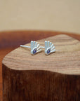 Fantail Studs | Blue - Silver