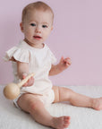 Almond Blush | Pointelle Flutter Bodysuit