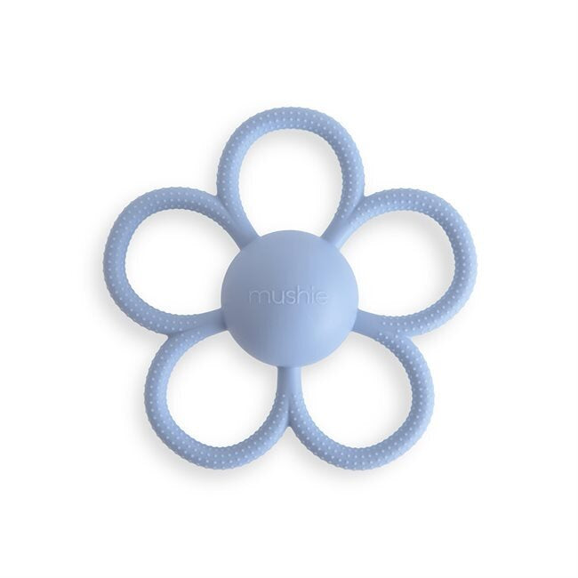 Rattle Teether Daisy - Faded Denim
