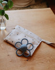 Rattle Teether Daisy - Faded Denim
