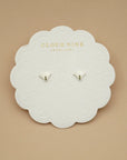 Fantail Studs | Olive - Silver