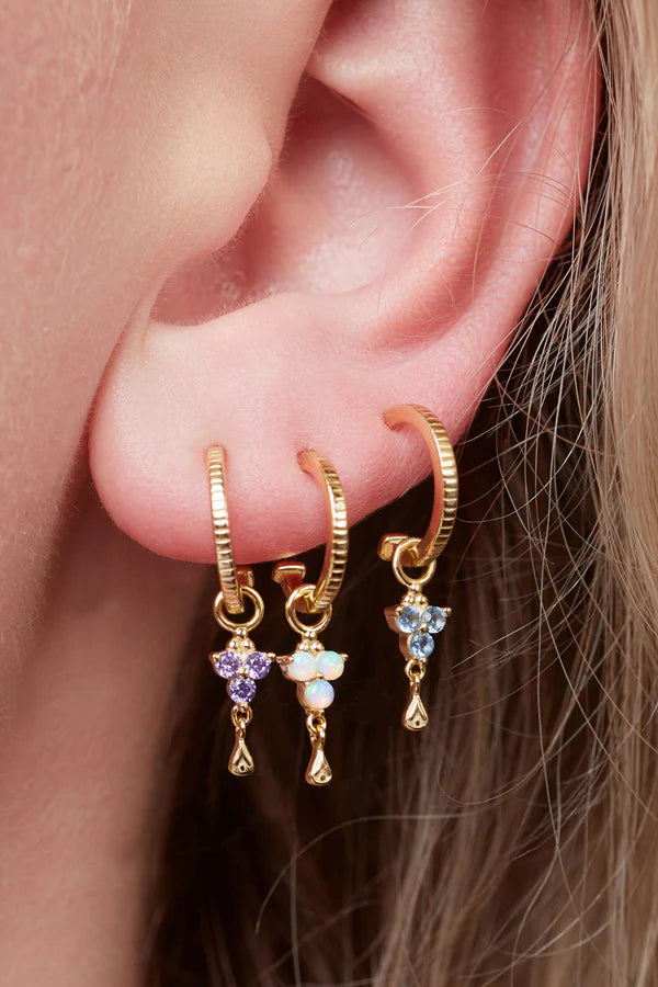 Birthstone Hoops | March | Gold